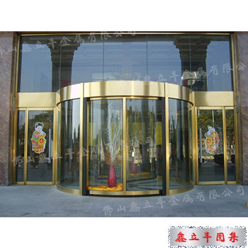 镜面钛金酒店不锈钢旋转门