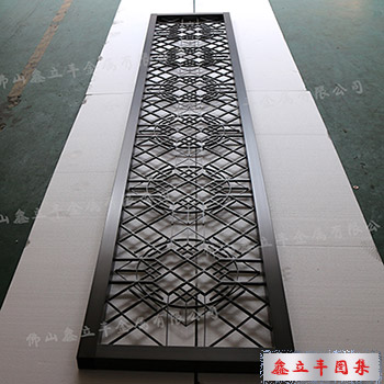 高端出口拉丝黑钛不锈钢屏风
