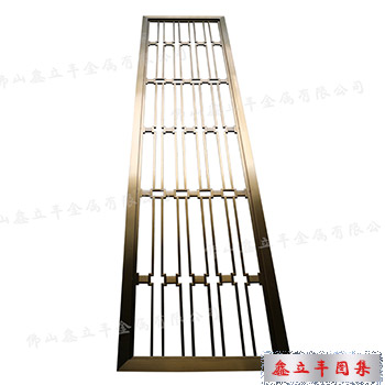 拉丝香槟金不锈钢屏风