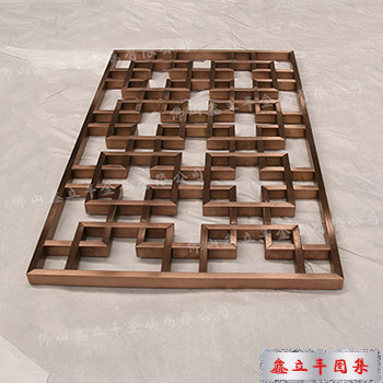 拉丝玫瑰金不锈钢屏风