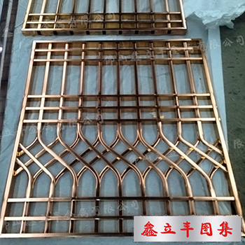 镜面玫瑰金不锈钢屏风