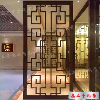 红古铜酒店大堂不锈钢屏风