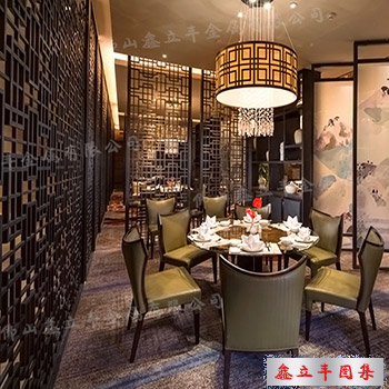 红古铜酒店餐厅古典不锈钢屏风