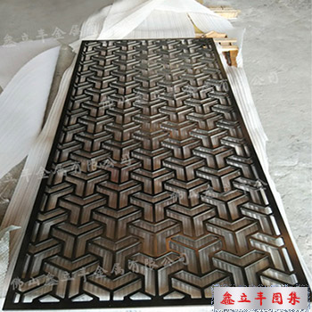 拉丝黑钛不锈钢屏风