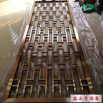 拉丝玫瑰金不锈钢屏风