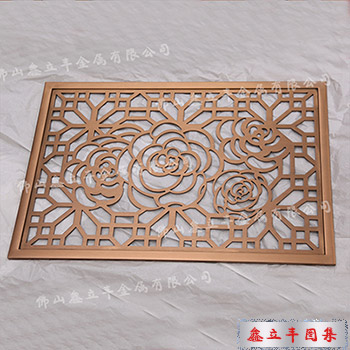 拉丝玫瑰金激光不锈钢屏风