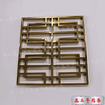 镜面香槟金不锈钢屏风
