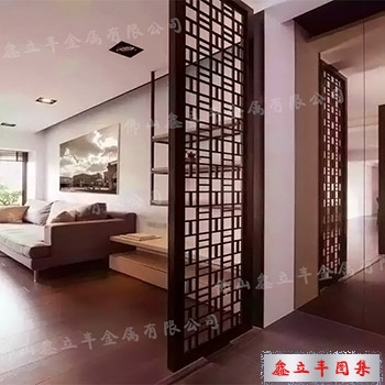 红古铜客厅简易玄关不锈钢屏风